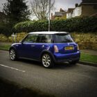 Mini Cooper S R53 in Hyper Blue parked on a British road.