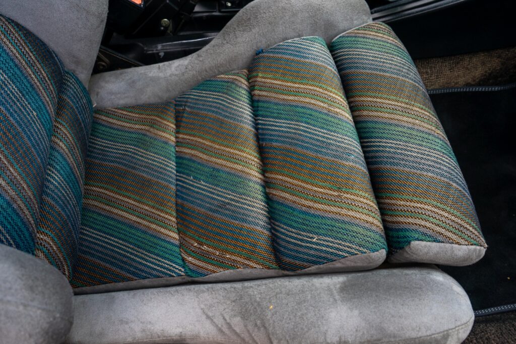 Classic grey alcantara and Missoni cloth pattern