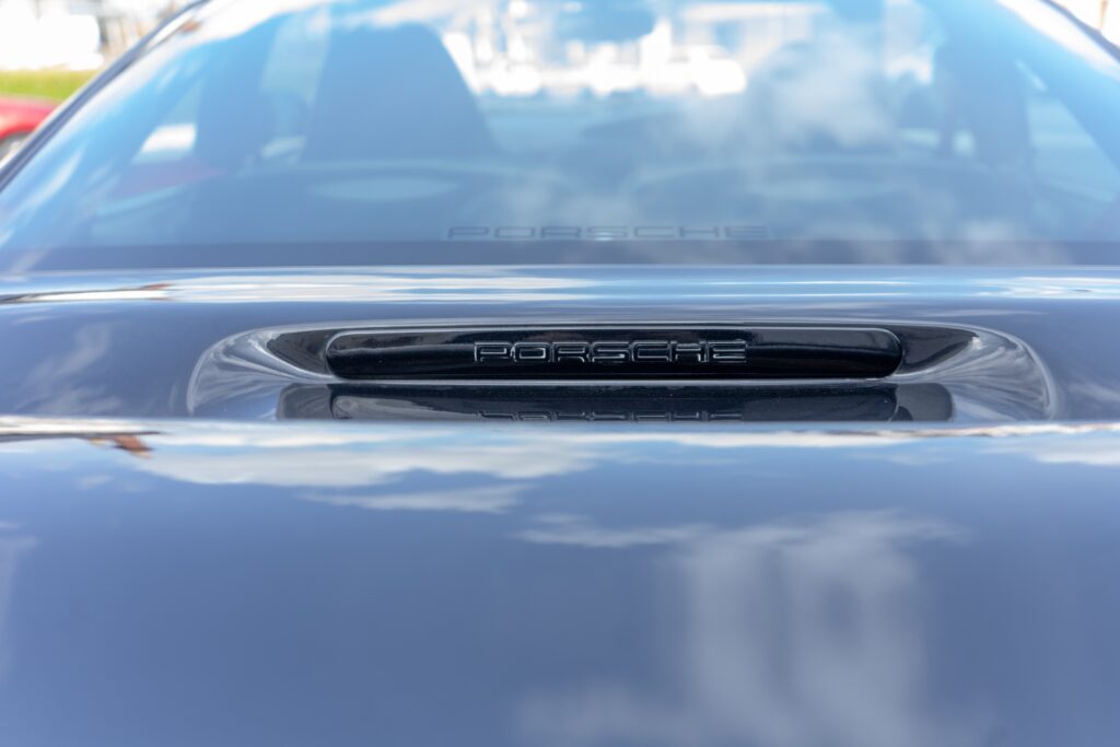 2002 911 Porsche badge behind the rear windscreen