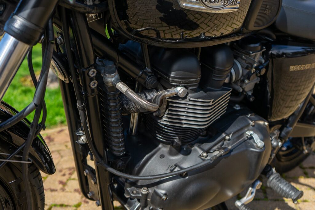 2008 Triumph Bonneville Black Engine close up
